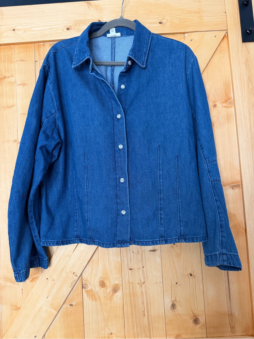 NWT a.n.a Barrel Sleeve Denim Jacket Shirt  Medium Wash XL